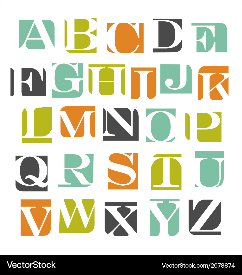 Stylish Letter Set Poster vector image