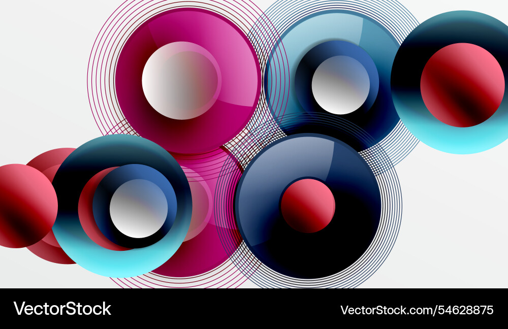 Abstract composition of overlapping circles Vector Image