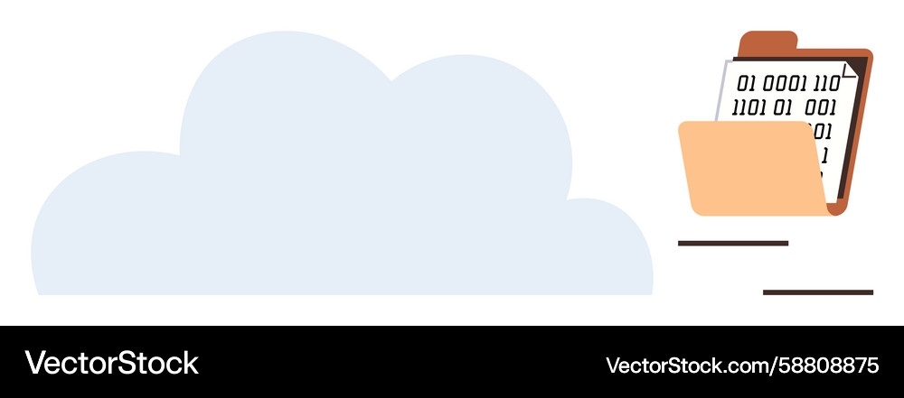 Cloud storage concept with binary data in a file Cloud storage concept with binary data in a file Vector Image