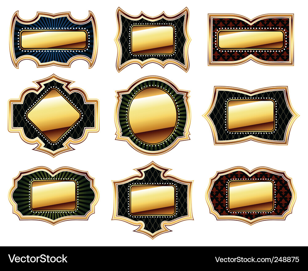 Golden Frames Collection Vector Image