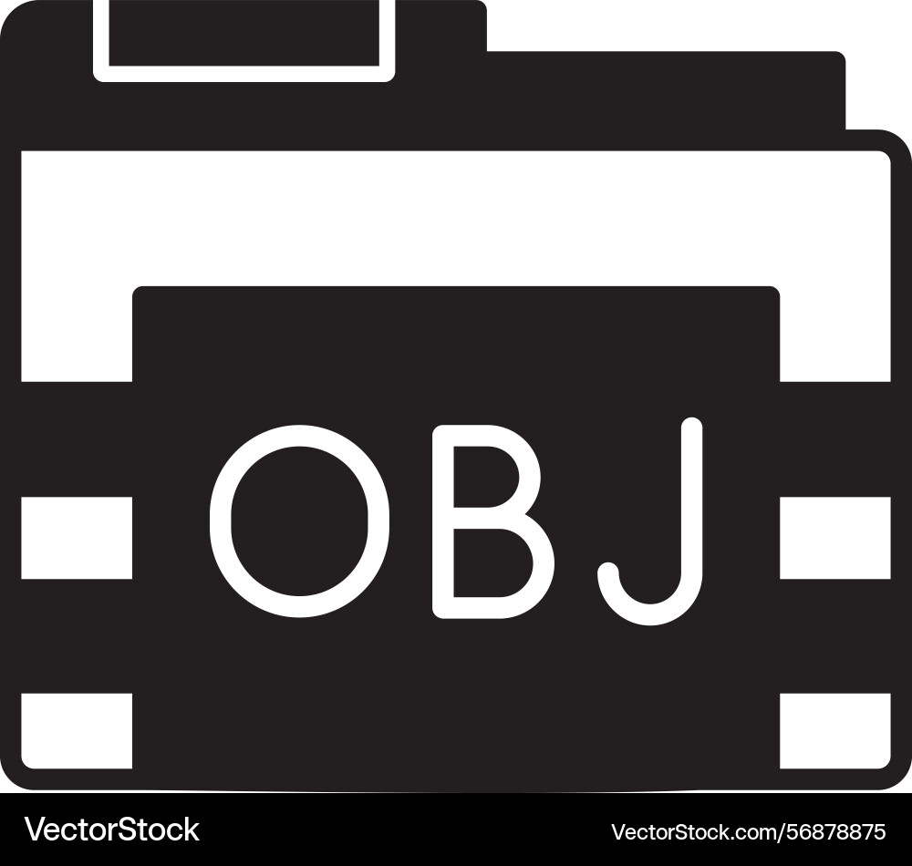 Obj folder icon vector image