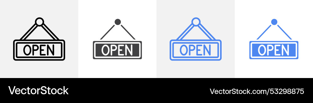 Open sign icon set use for web ui or app Vector Image
