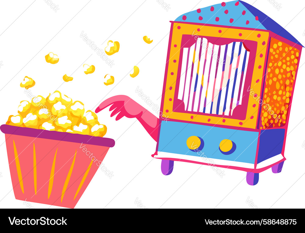 Retro popcorn machine with design Vector Image