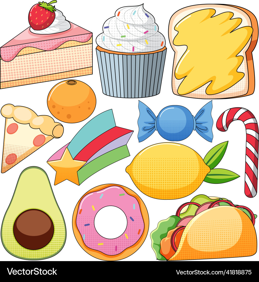 Set of vintage style cartoon on white background Set of vintage style cartoon on white background vector image