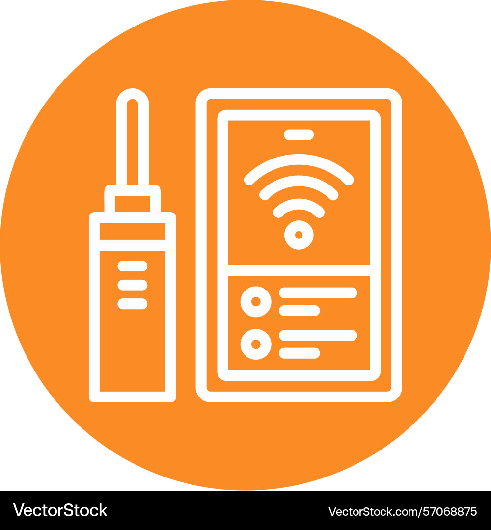 Wifi connection line circle style icon design vector image