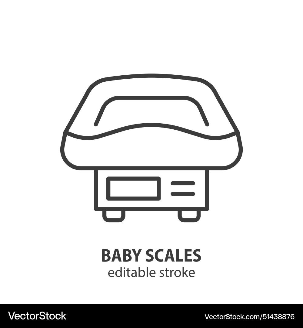 Baby scales line icon newborn weight symbol Baby scales line icon newborn weight symbol vector image