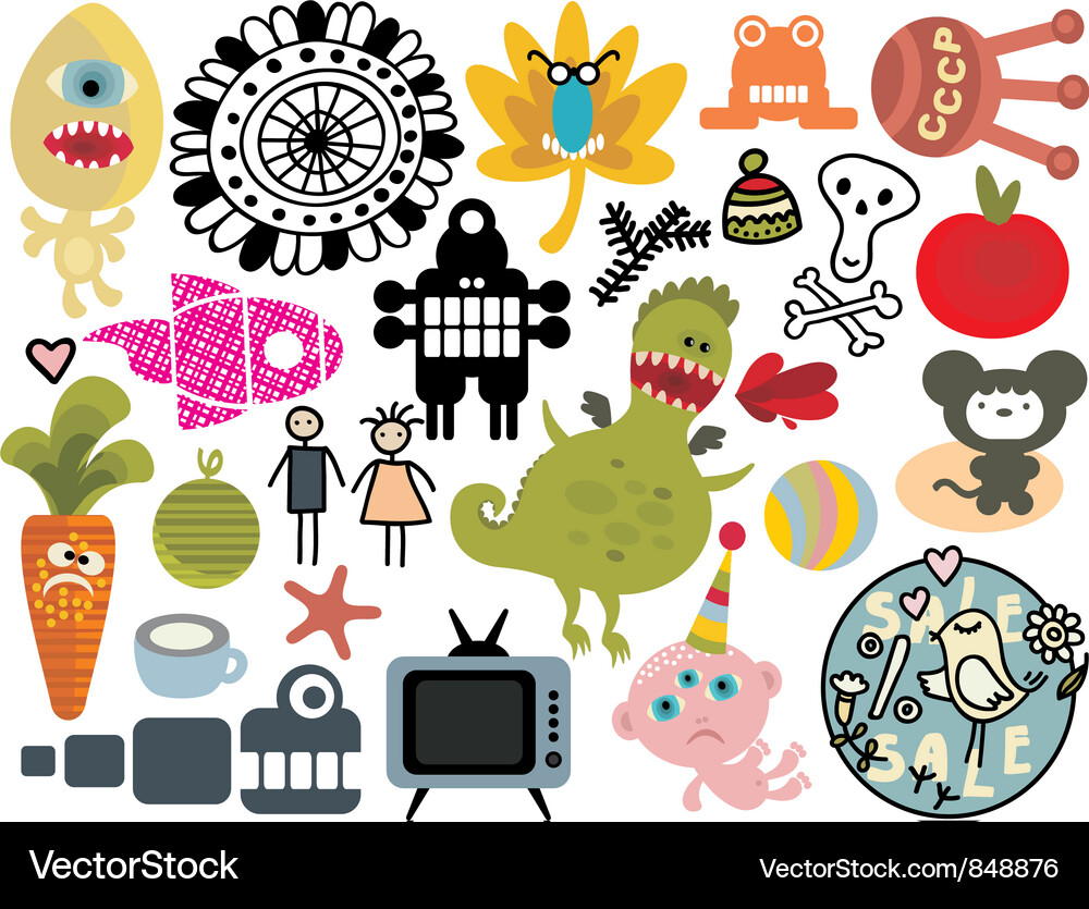 Collection of Diverse Objects Vector Image