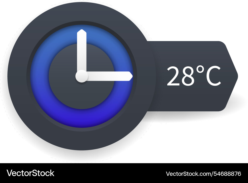 Modern clock ui widget with blue circular design Vector Image