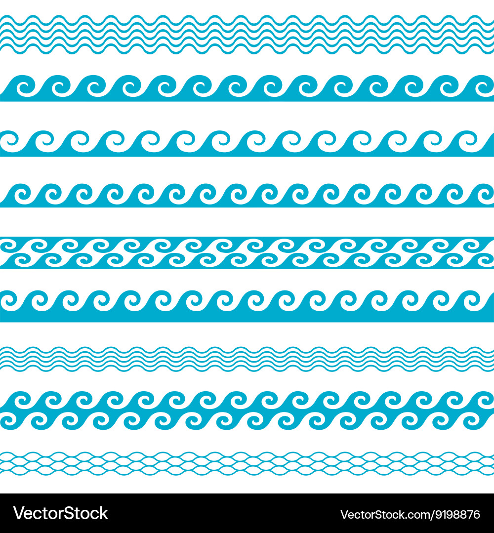 Ocean Wave Border Pattern vector image