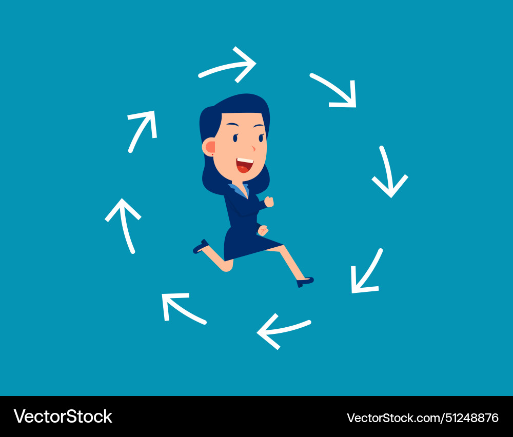 Running in endless loop of arrows business Running in endless loop of arrows business vector image