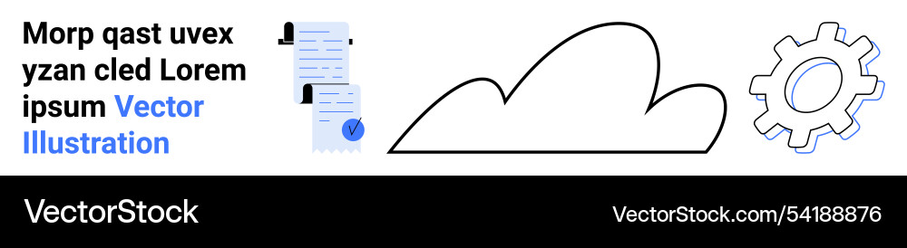 Simplified cloud computing concept with document Vector Image