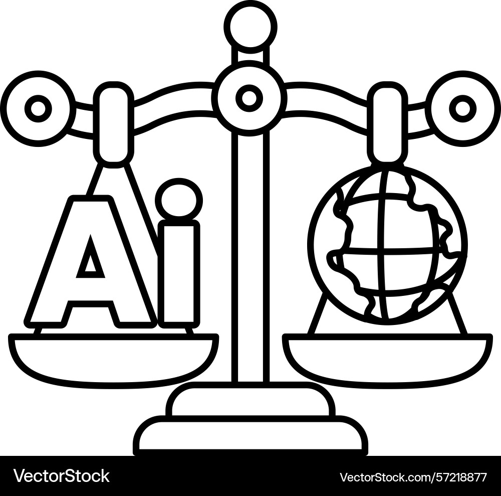 A scale with the letters ai on one side A scale with the letters ai on one side vector image