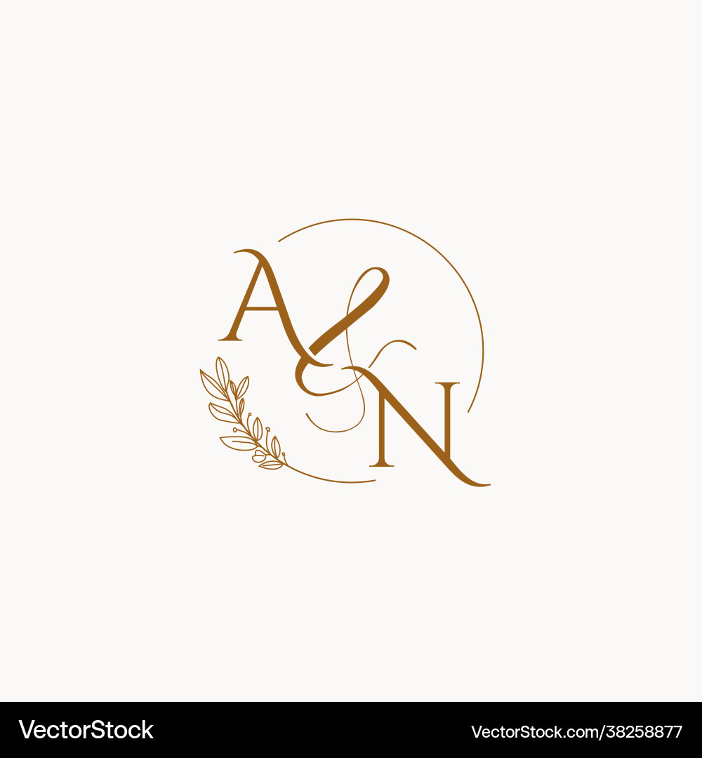 An initial wedding monogram logo Royalty Free Vector Image
