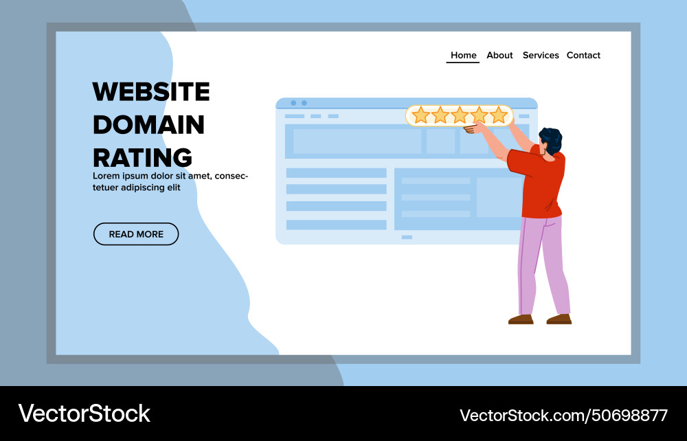 Browser website domain rating Browser website domain rating vector image