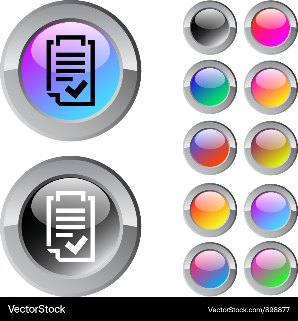 Colorful Rounded Buttons Set Vector Image