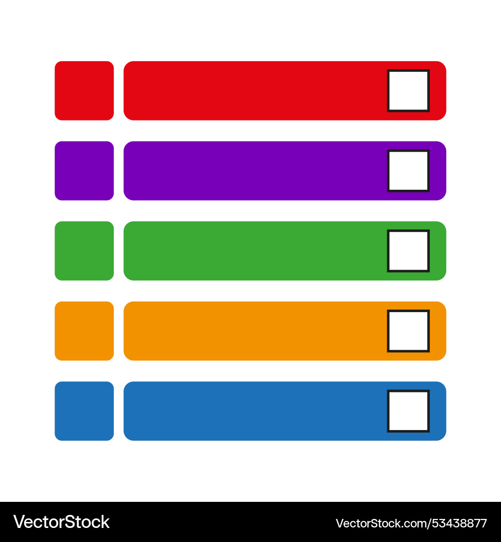 Colorful task list icon four rows in red purple Colorful task list icon four rows in red purple vector image