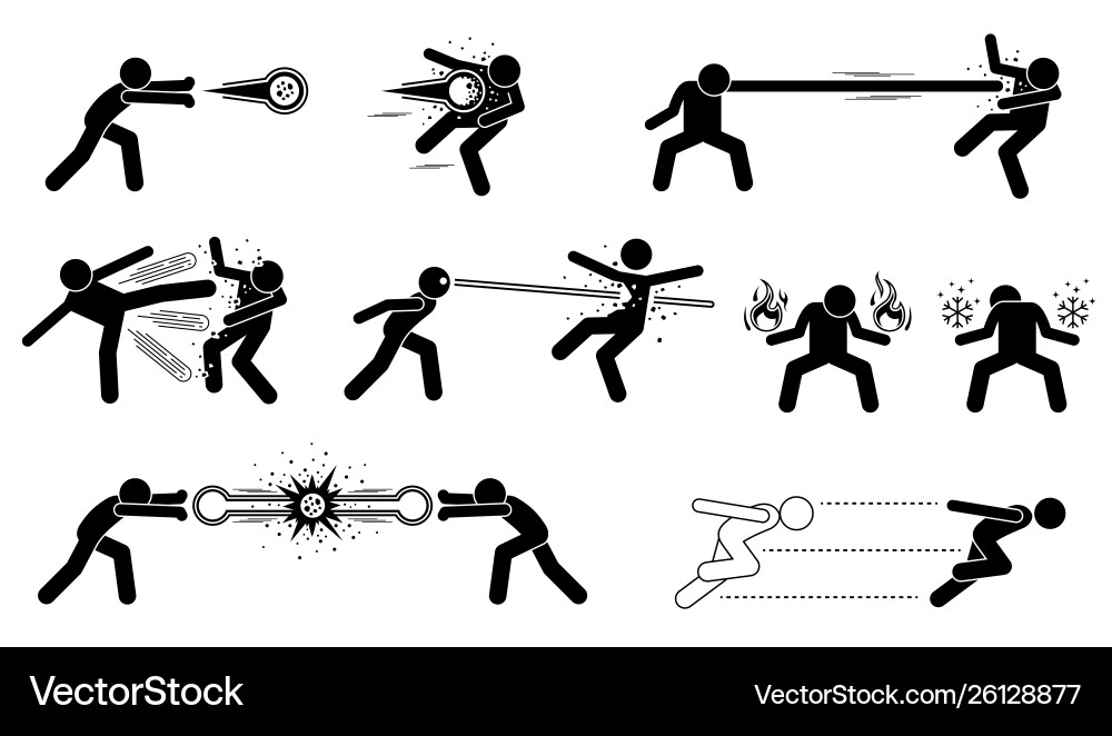 Comic characters special powerful attack Vector Image