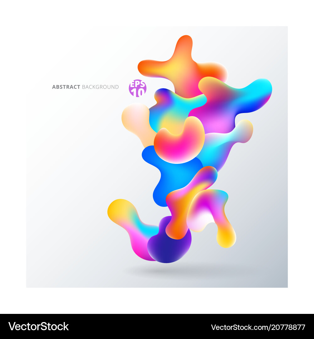 Fluid Color Bubbles Abstract Shape vector image