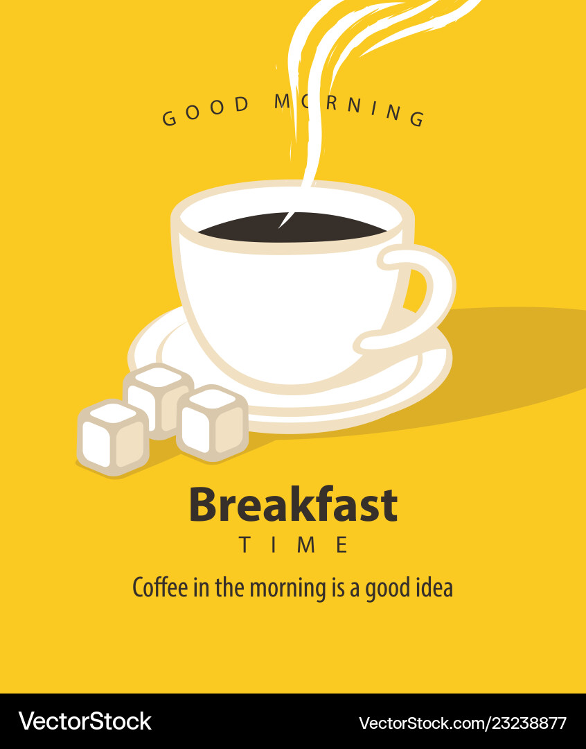 Frühstück Kaffee Morgen Banner Vektorbild