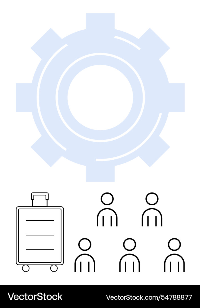 Gears of teamwork synchronizing co-operation vector image