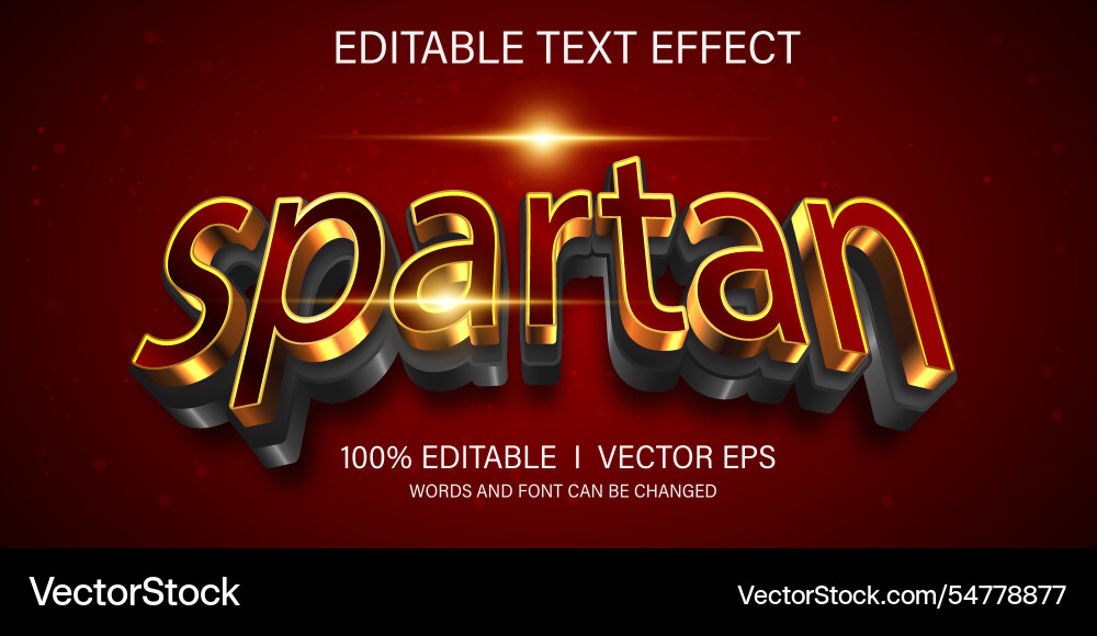 Spartan text effect with modern style design Spartan text effect with modern style design vector image