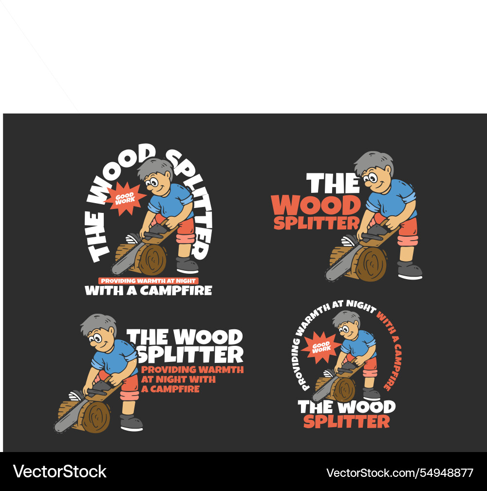 Wood splitter character is splitting using Wood splitter character is splitting using Vector Image