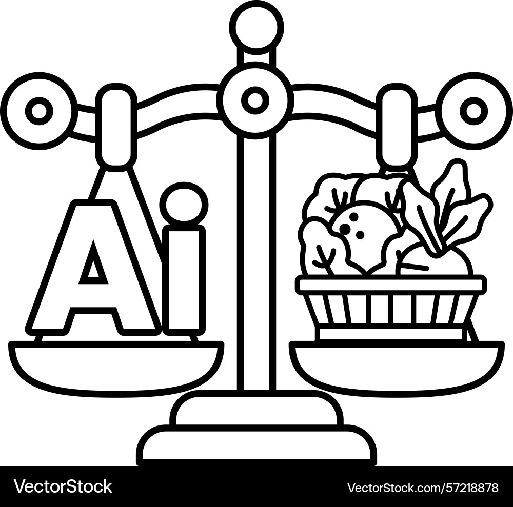 A scale with the letters ai on one side vector image