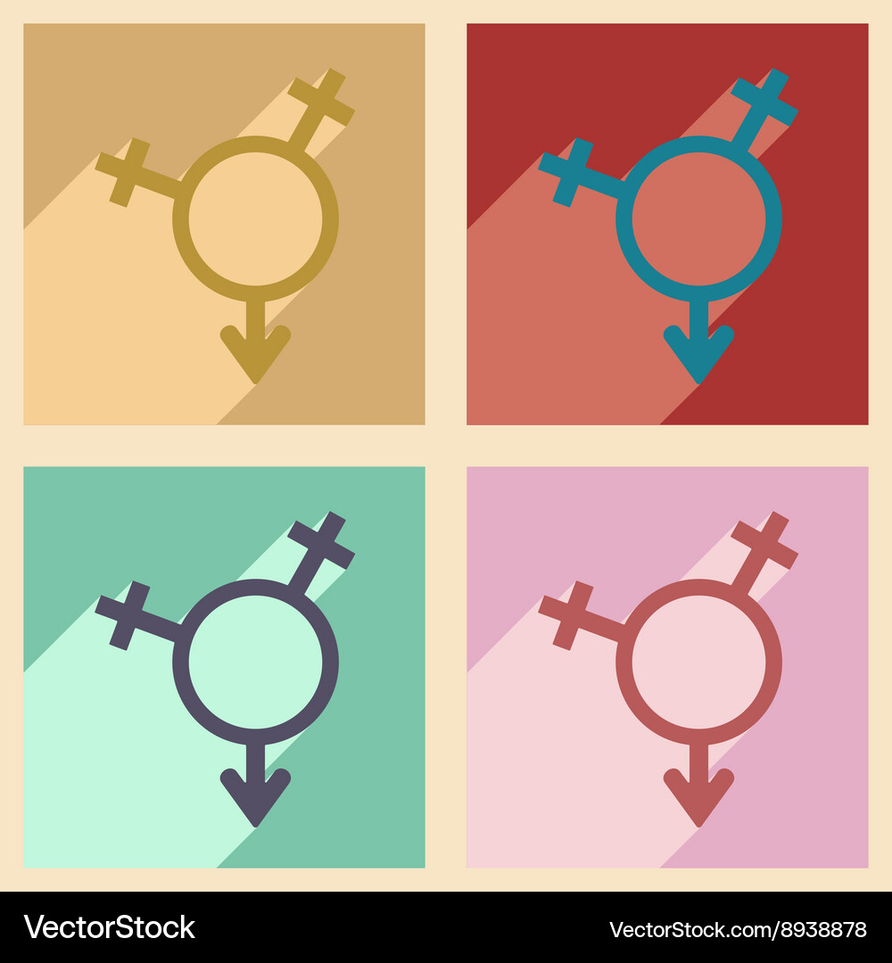 Flat with shadow concept and mobile application Vector Image
