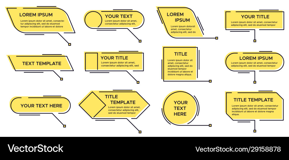 Modern Callout Title & Text Blocks Vector Image