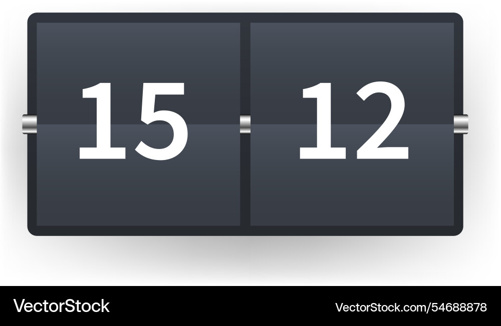 Modern flip clock digital time widget design Vector Image