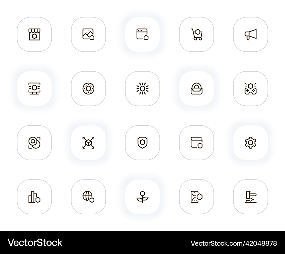 Nft line icons set editable stroke 24x24 pixel vector image