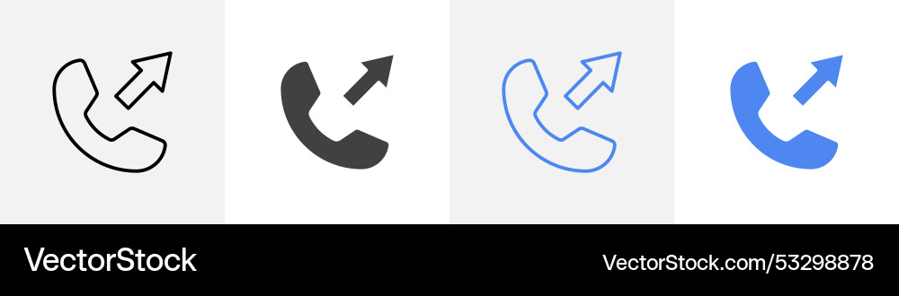 Out going call icon set use for web ui or app vector image