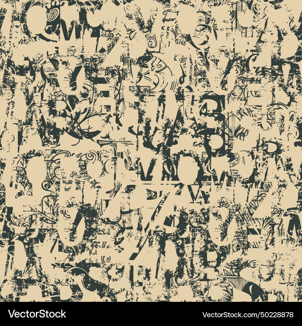 Seamless pattern with alphabet letters Royalty Free Vector