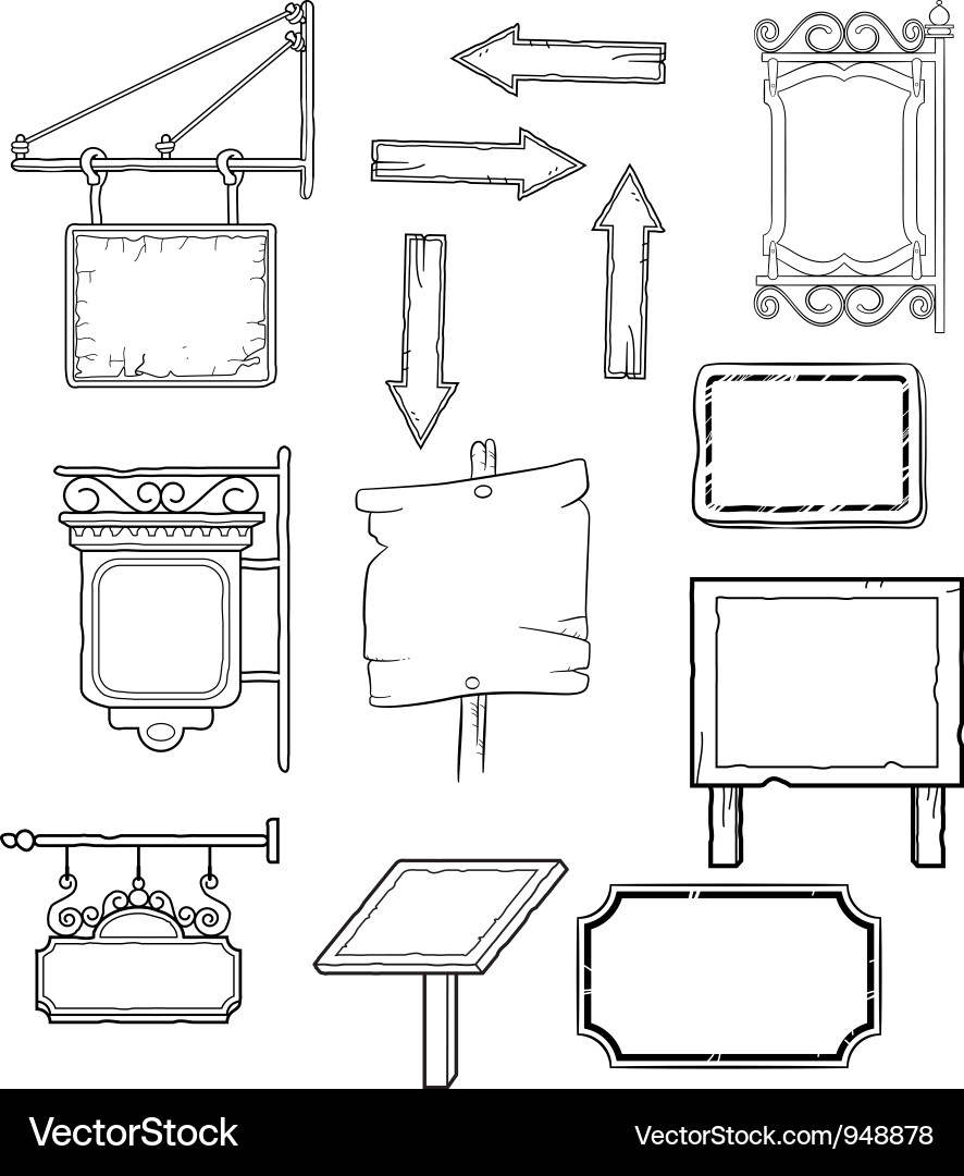 Weathered Sign Collection Vector Image