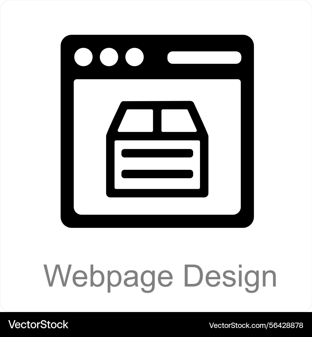 Webpage design and element icon concept Vector Image