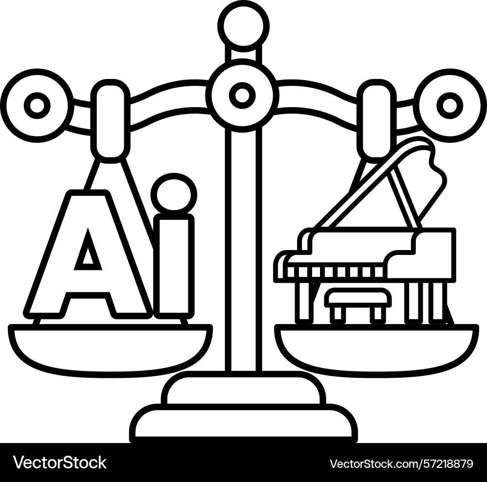 A scale with the letters ai on one side A scale with the letters ai on one side vector image