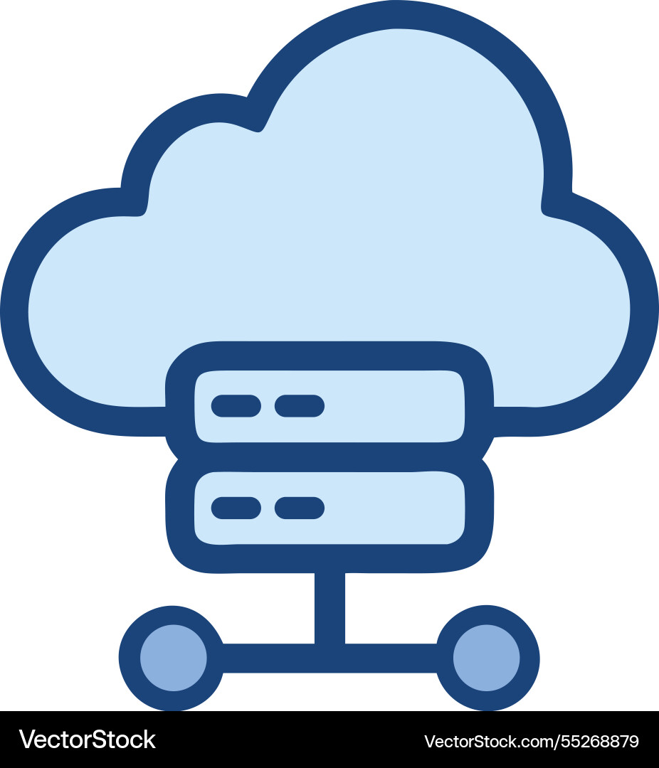 Cloud server hosting storage system vector image