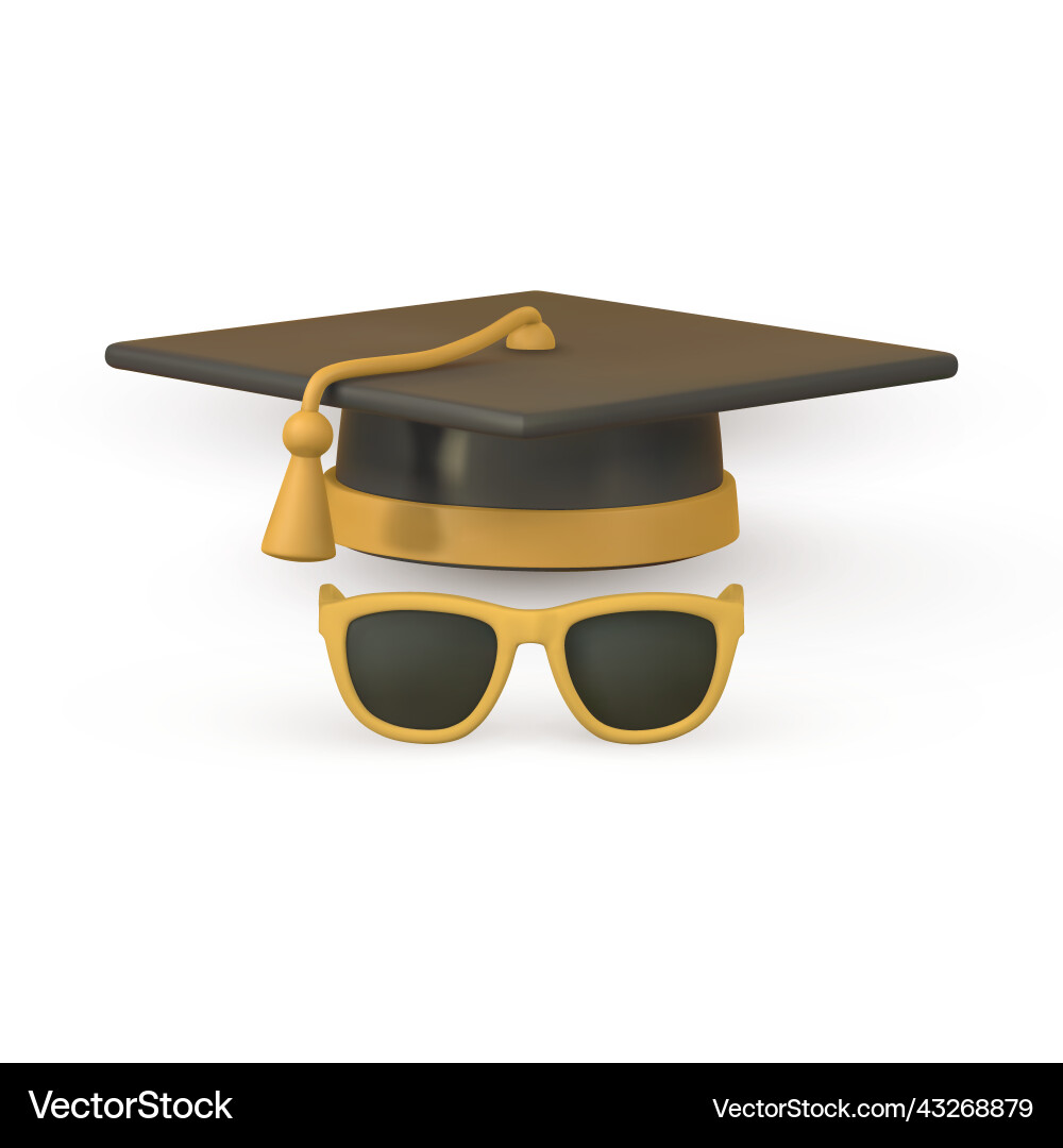 Cute Cartoon Graduierung Kappe und Sonnenbrille Cute Cartoon Graduierung Kappe und Sonnenbrille vektorbild
