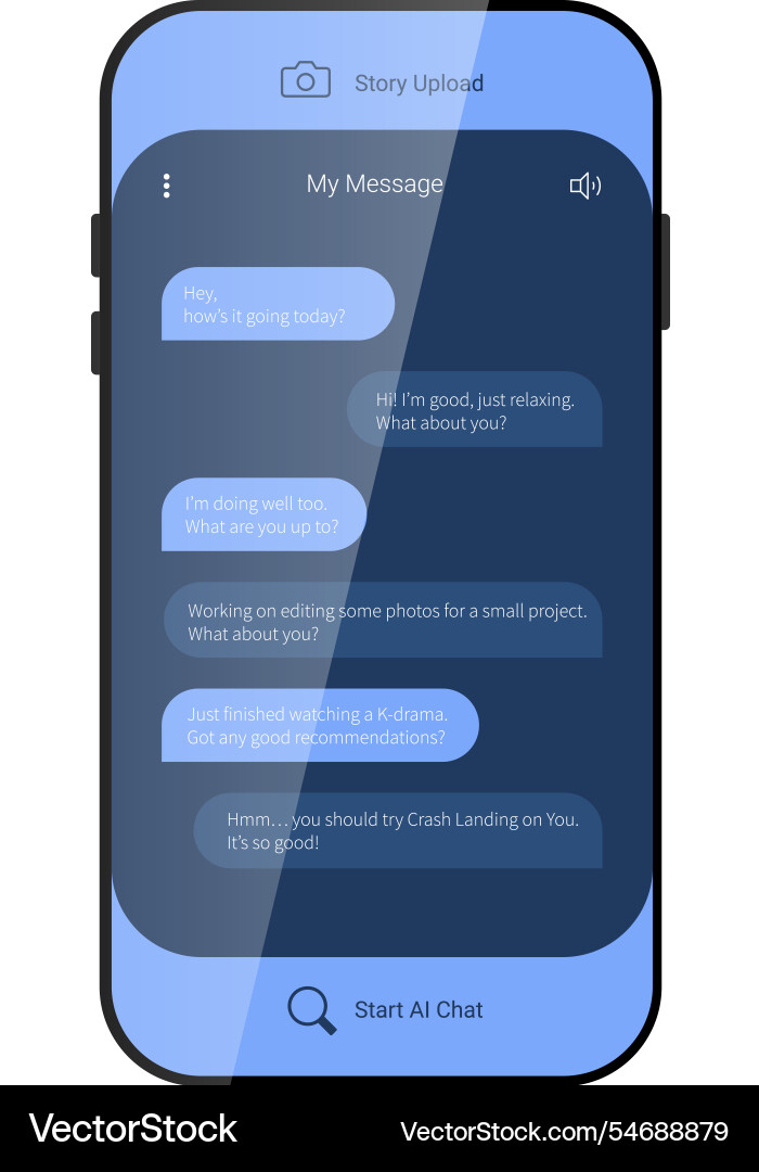 Modern online messaging ui concept with chat vector image
