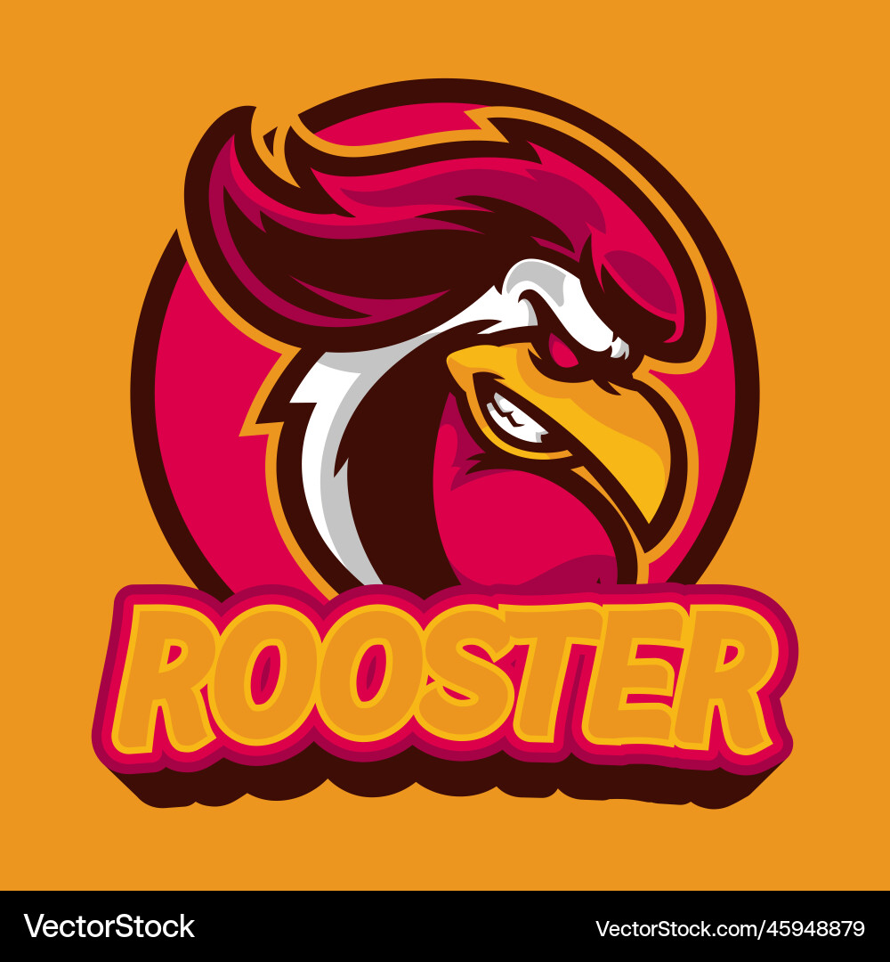 Rooster Esports Logo - Fierce Mascot Vector Image