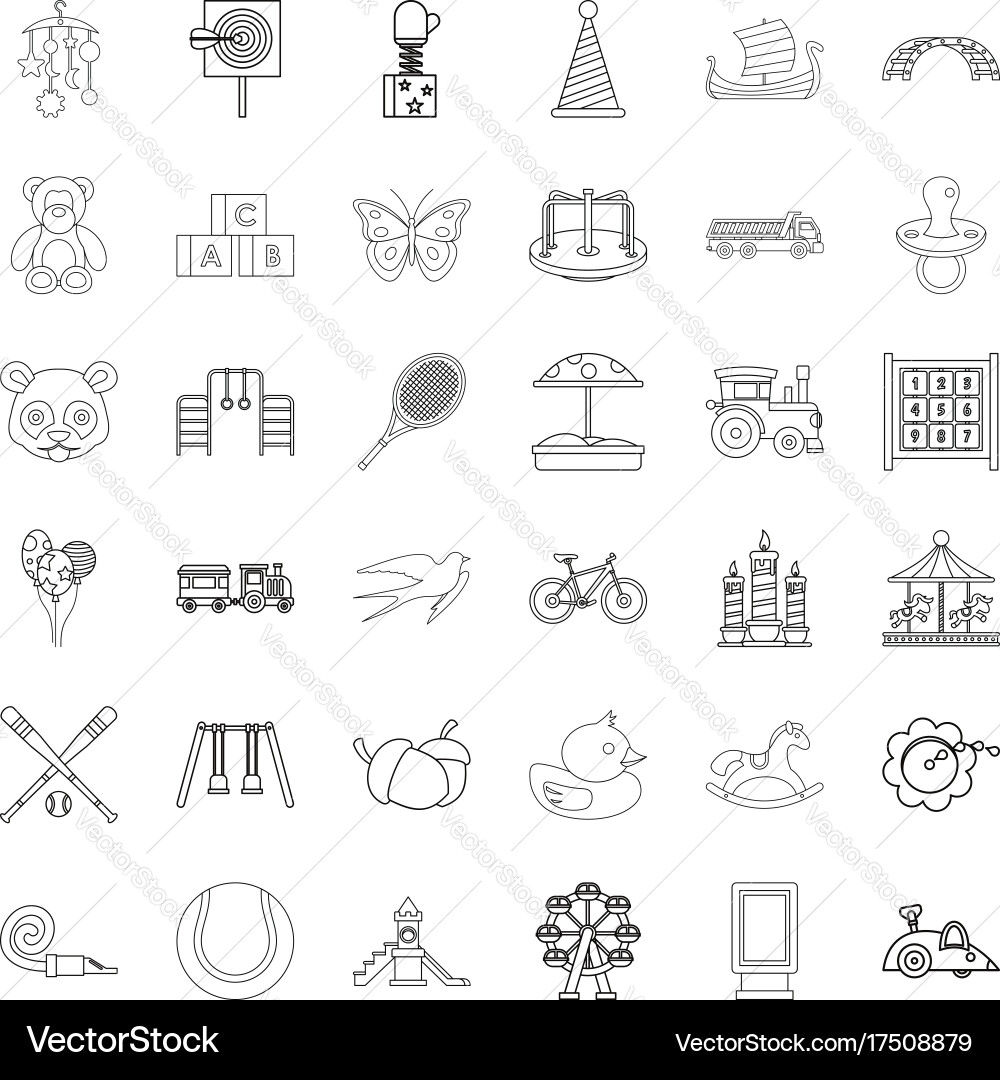 Swing icons set outline style vector image