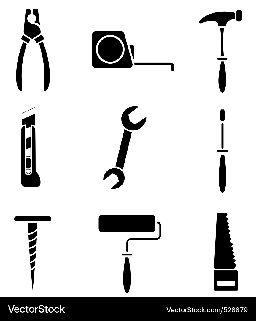 Tool Set Collection Vector Image