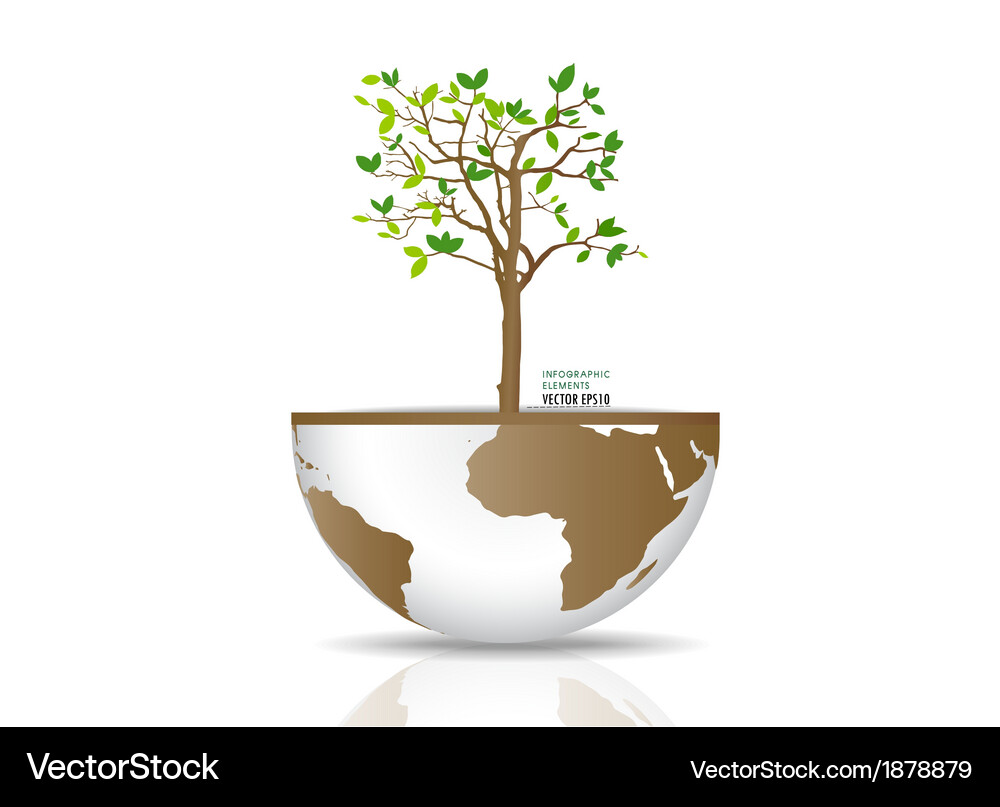 Tree on a globe Vector Image