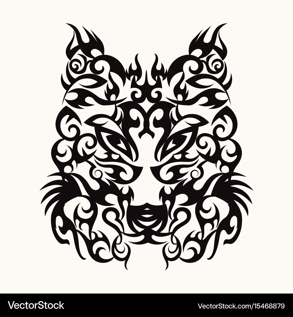 Tribal Wolf Head Tattoo Vector Image
