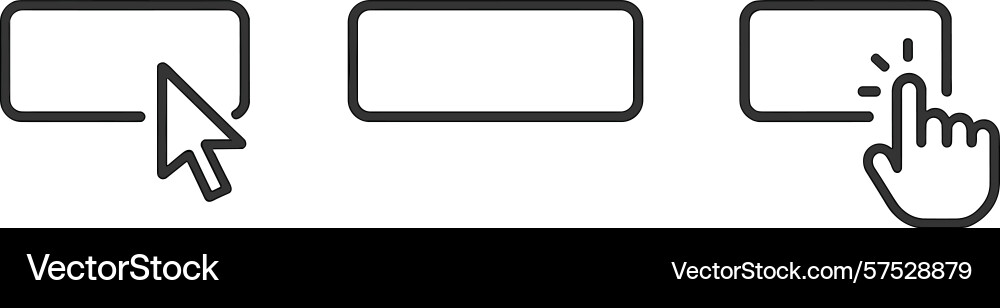 User interaction steps for digital button clicking User interaction steps for digital button clicking vector image