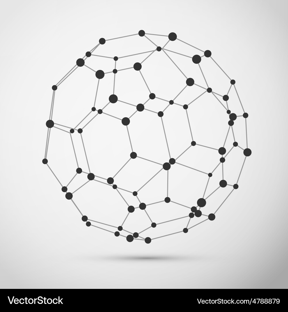 Wireframe polygonal element vector image