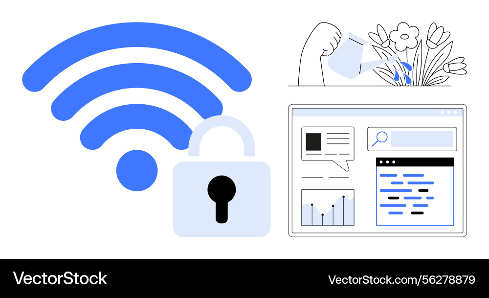 Wireless security with lock data analytics Wireless security with lock data analytics Vector Image