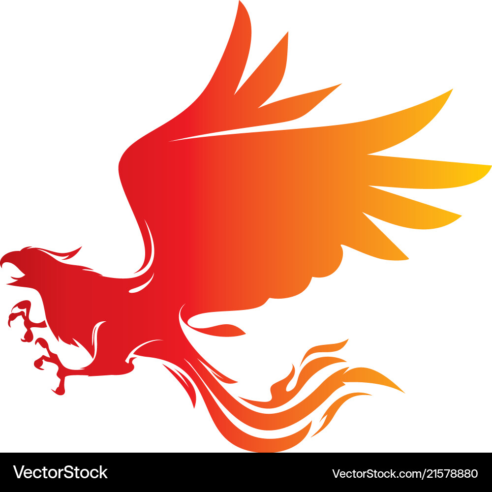 Fiery Phoenix Rising vector image