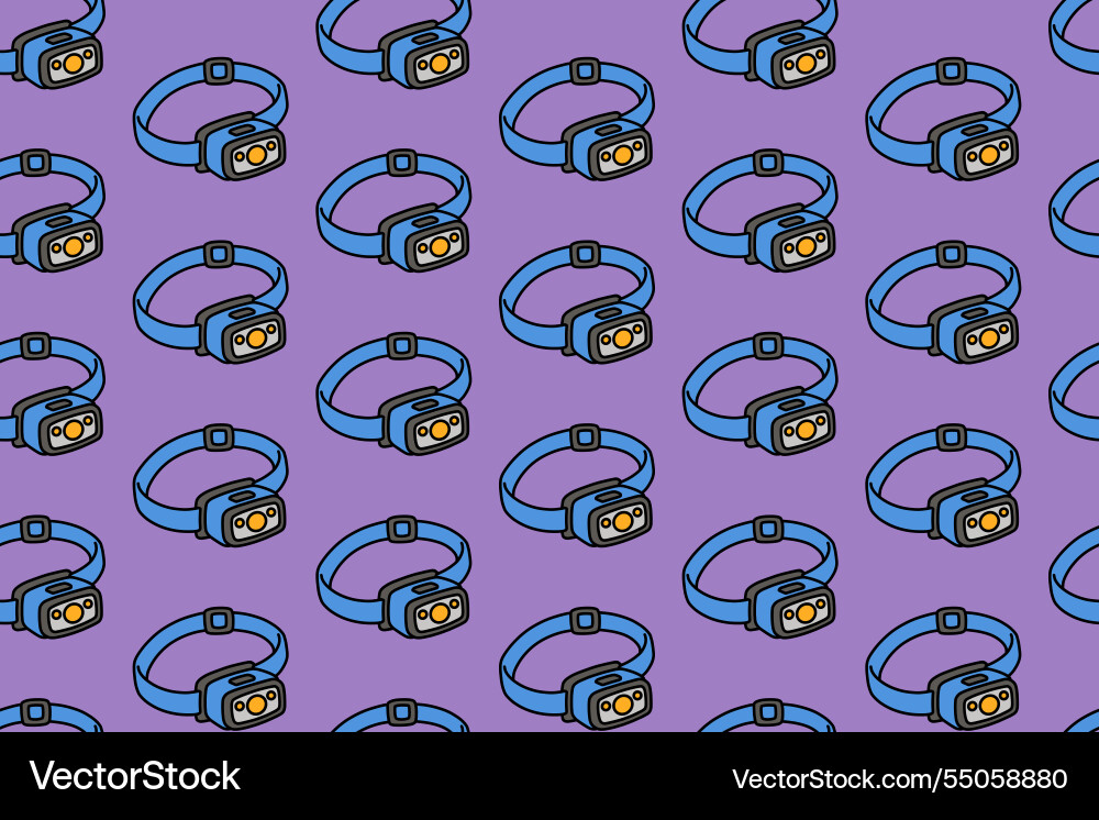 Headlamp with strap colorful pattern background Headlamp with strap colorful pattern background vector image