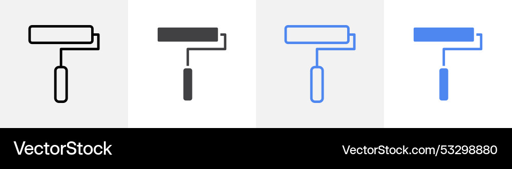 Paint roller icon set use for web ui or app vector image